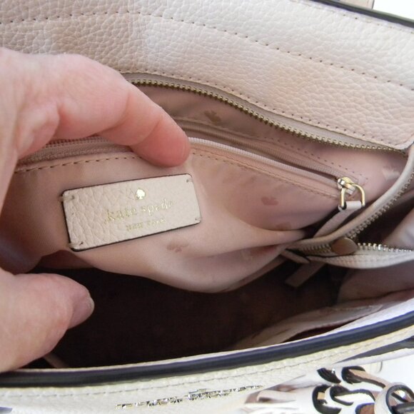 KATE SPADE ROWE BABY PINK PEBBLE LEATHER SATCHEL/CROSSBODY BAG TASSEL - Picture 8 of 8